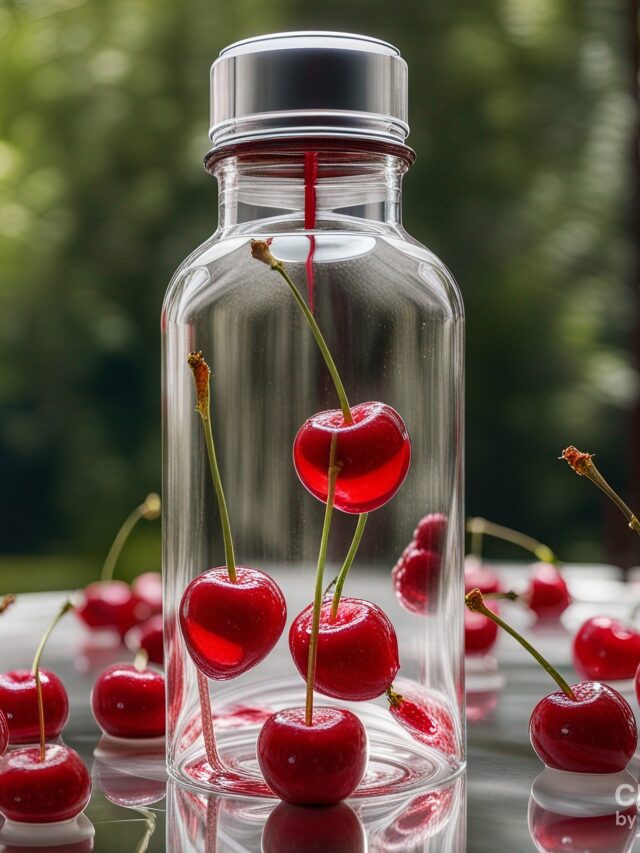 Cherry in crystal bottle