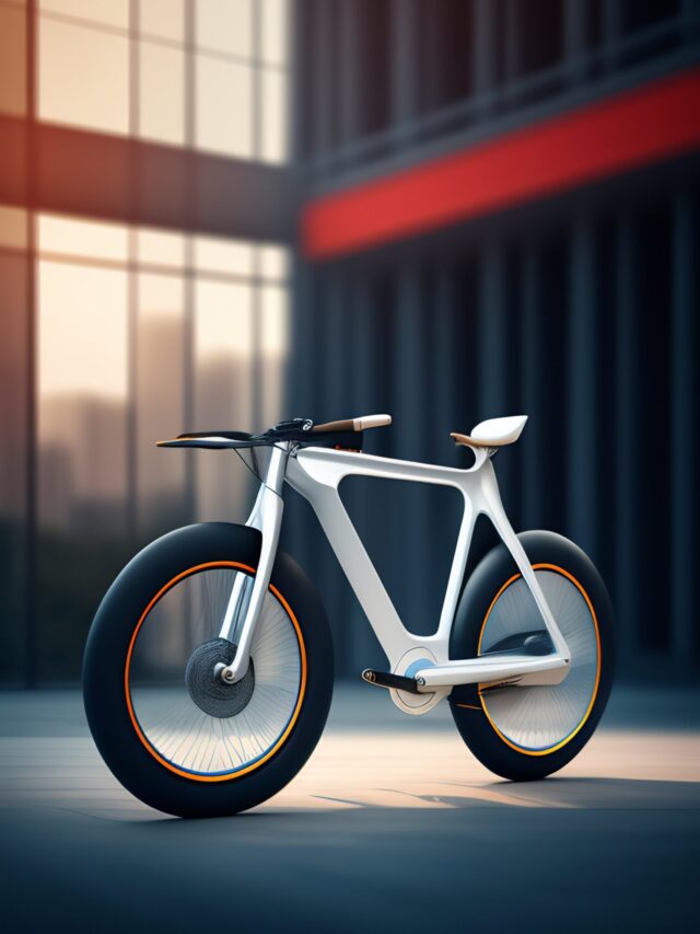 a white bicycle with black wheels